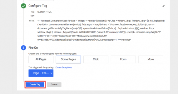 Click on “Create Tag” and you’re done, except for publishing the container.