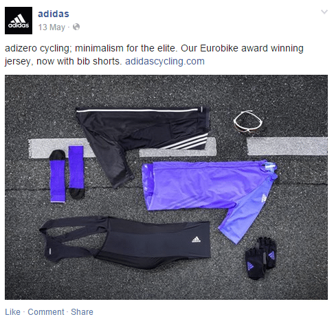 Adidas displays exercise apparel in an engaging manner. 