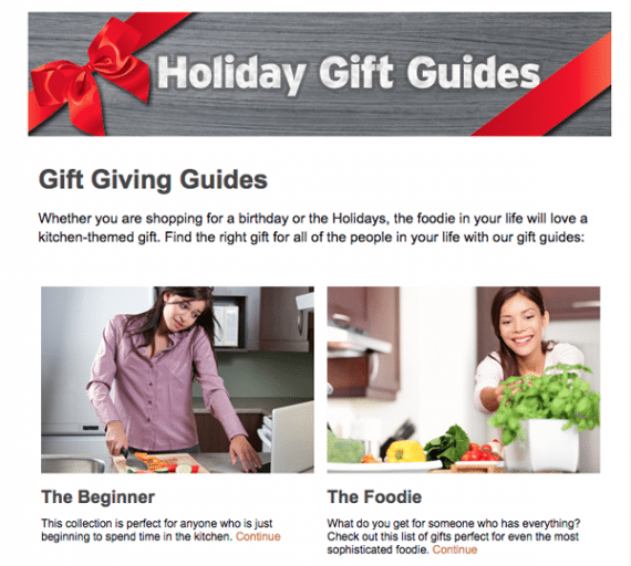 PBS Food has a gift guide landing page that integrates new and old content in a useful way.