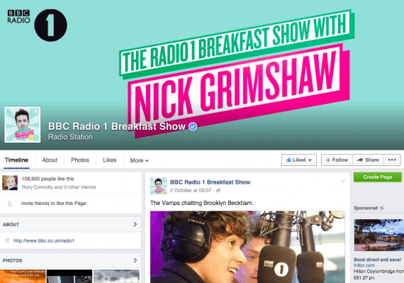 BBC Radio 1 Breakfast Show, on Facebook.
