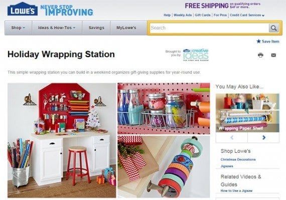 Lowe's has many examples of holiday how-to articles on its ecommerce site.