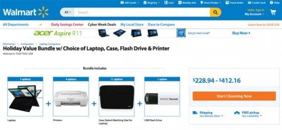 Walmart is offering a laptop bundle for the holidays.