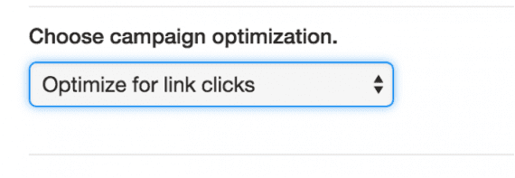 Optimize your Twitter campaign for link clicks.