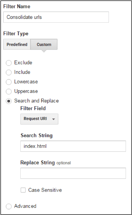 Consolidate URLs using a search and replace filter.