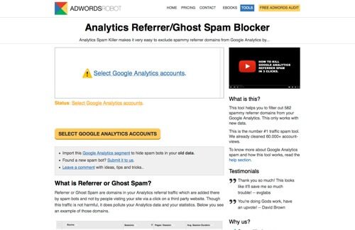 Google Analytics Referrer Spam Killer.