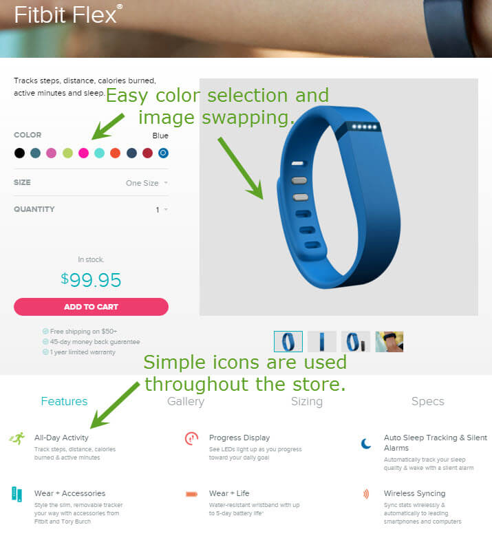 Fitbit Flex product page