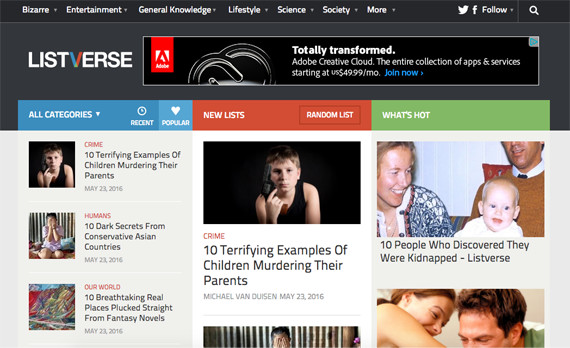 Listverse is an example of how to succeed with listicles.