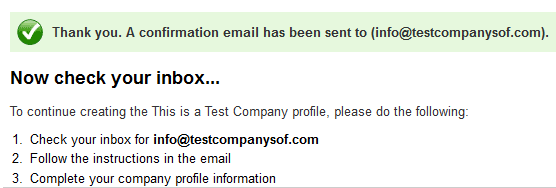 LinkedIn company page email verification.
