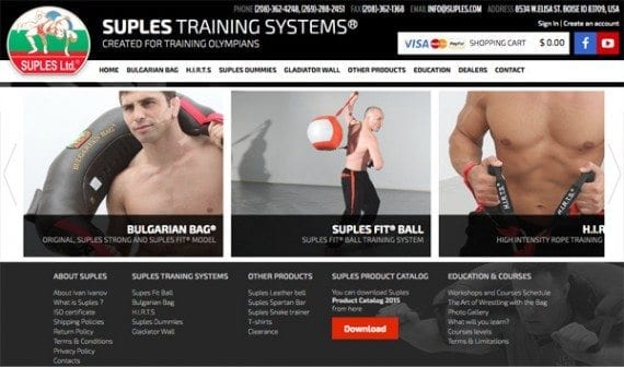 Suples Training Systems was one of 99 retail websites reviewed in an effort to learn more about what sort of content belongs in a footer.