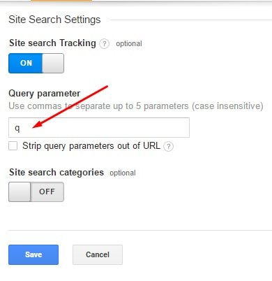 Enter the query parameter in the query parameter field on the View Settings page.