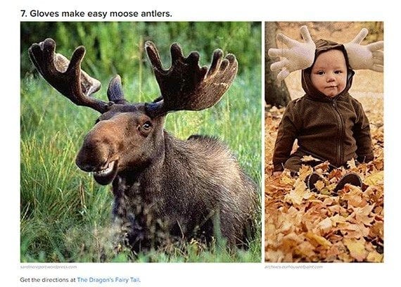 This moose costume idea from BuzzFeed is an example of the sort of suggestions content marketers can make. 