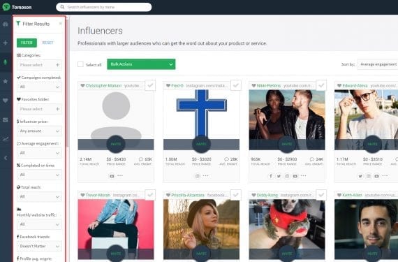 Tomoson has a database of "influencers" that you can use as part of your campaign.