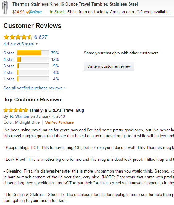 Thermos tumbler customer reviews