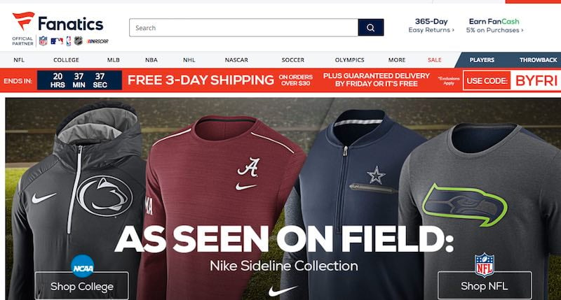 Fanatics is dominating the sports apparel market