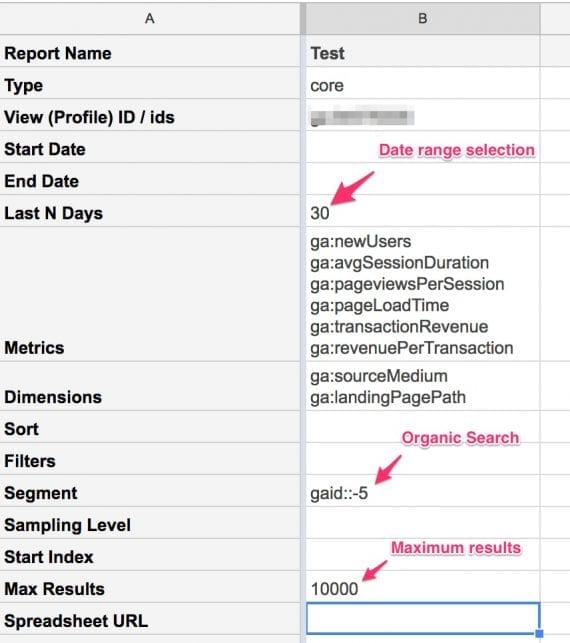 Use "Max Results" and "Start Index" to iterate over big data sets and pull all the data you need, overcoming the 5,000 row limit in Google Analytics reports.