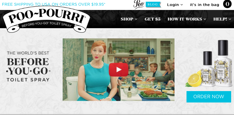 Poo-Pourri's landing page CTA is crystal clear.