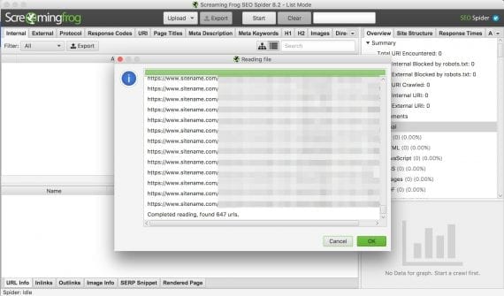 Select the list of full URLs to spider and copy them to the clipboard, and paste them into Screamingfrog or an equivalent spidering tool.