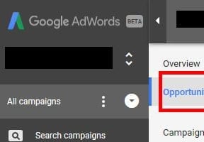 AdWords: Navigating the New ‘Opportunities’ Tab