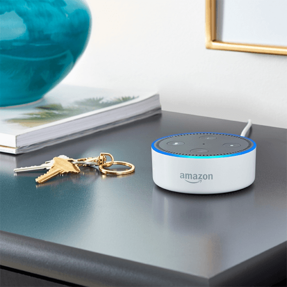 The Amazon Echo Dot, which costs roughly $30, is an example of one of the many voice-enabled, internet-connected devices.