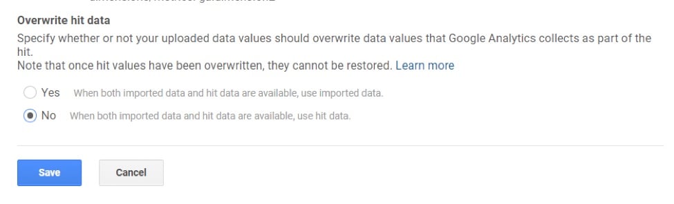 Select if you want to overwrite hit data.