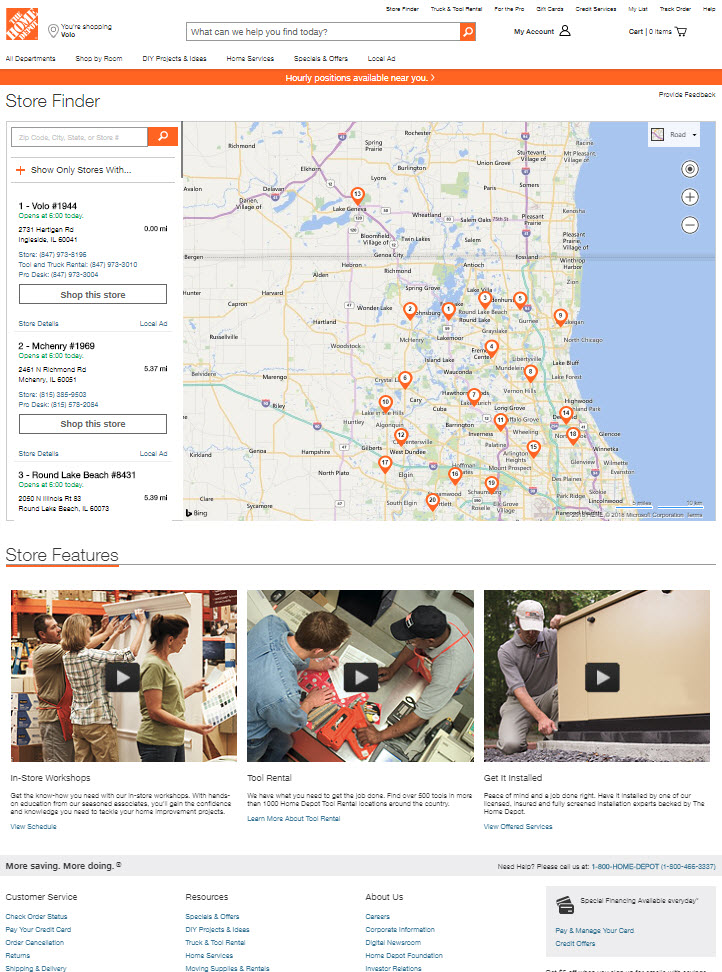 The Home Depot’s location finder is a typical example.
