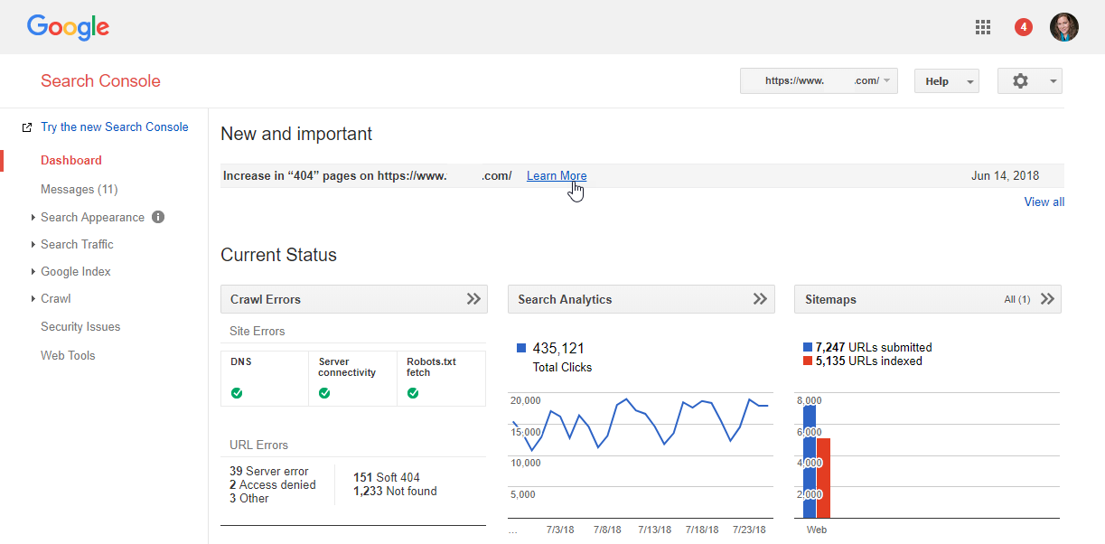 search console is the gateway to google