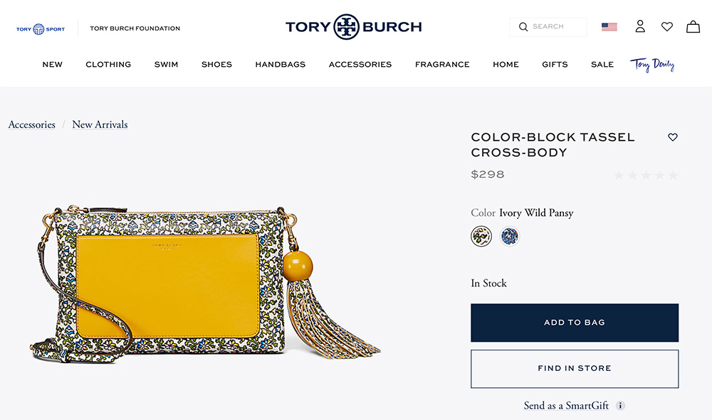 Tory Burch product page