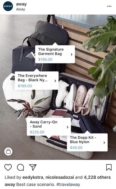 Merchants with a free business account can tag products in their organic Instagram posts.