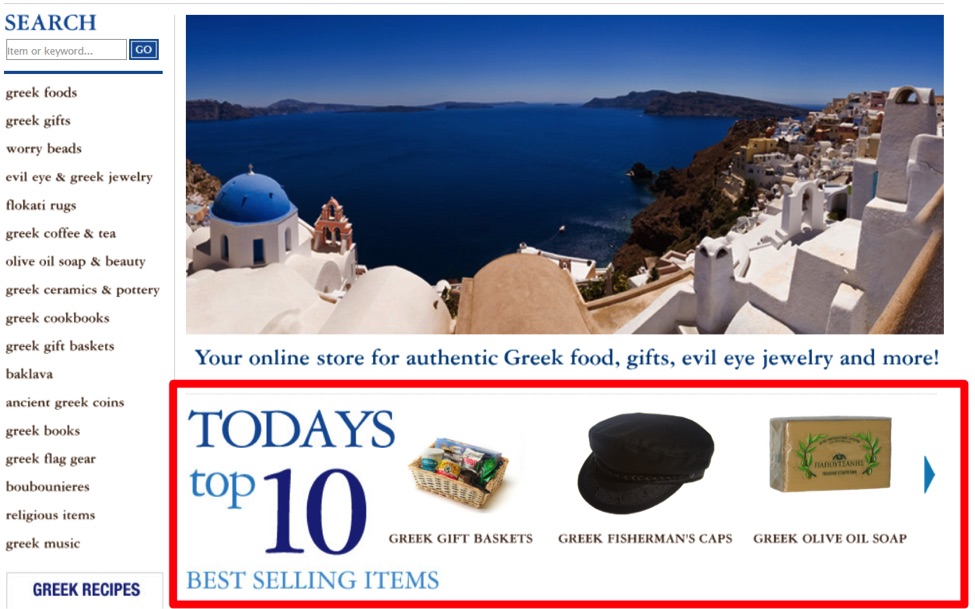 Internal Promotions can report activity on this "Todays top 10" banner — views, clicks, and sales.