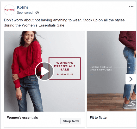 Sponsored posts boost awareness of Kohl’s fall fashion.