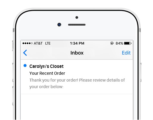 A preheader can sometimes communicate essential data so that the recipient doesn't have to open the email. Other times, the preheader can prompt an open, such as this example of "Thank you for your order! Please review the details of your order below."