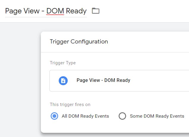 Setup for Page View — DOM ready. 