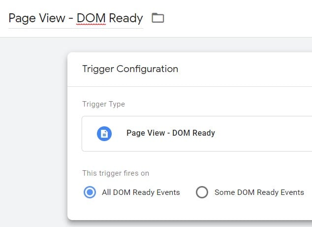 Setup for Page View — DOM ready.