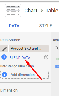 Blend data sources together by clicking “BLEND DATA."