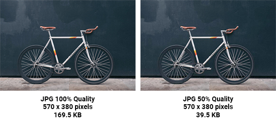 Compressed images can look nearly identical to much heavier uncompressed images. The image on the left is 169.5 KB. The image on the right is much smaller 39.5 KB but is similar in quality. <em>Photo: Robert Bye.</em>