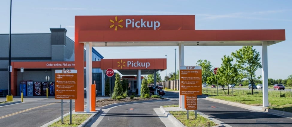 Leading omnichannel retailers are perfecting the experience of buying online and picking up in-store. Walmart, for example, is experimenting with a dedicated drive-up and parking for online customers.<em> Source: Walmart.</em>