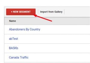 Click "New Segment" to create an advanced segment.