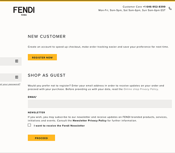 Fendi requires an email address even before shoppers can see their $850 t-shirt in the shopping bag.