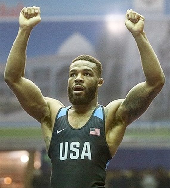 Jordan Burroughs is one of the world's best freestyle wrestlers at 163 pounds. <em>Photo: Tasnim News Agency.</em>