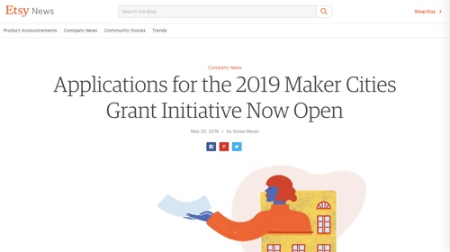 Etsy's 2019 Maker Cities Grant Initiative