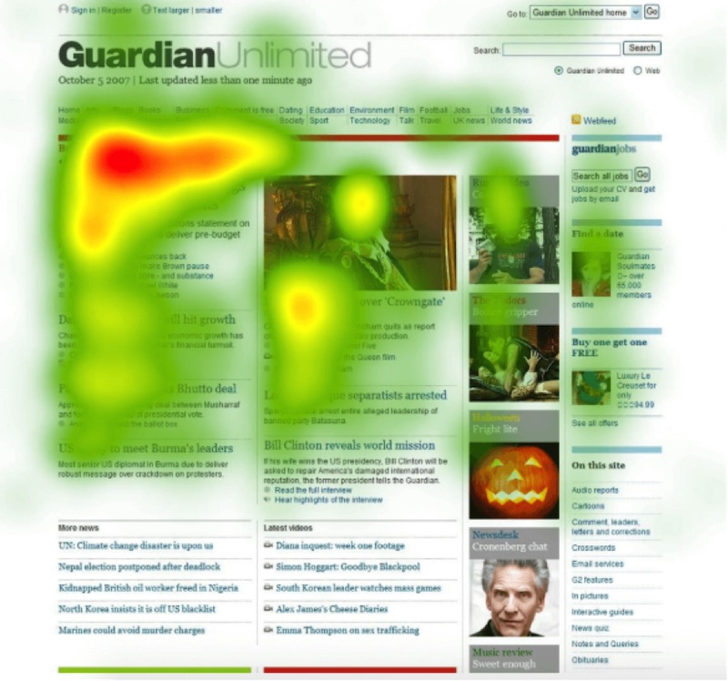 Heatmaps show visitor behavior on a website. This screenshot is from Crazy Egg.