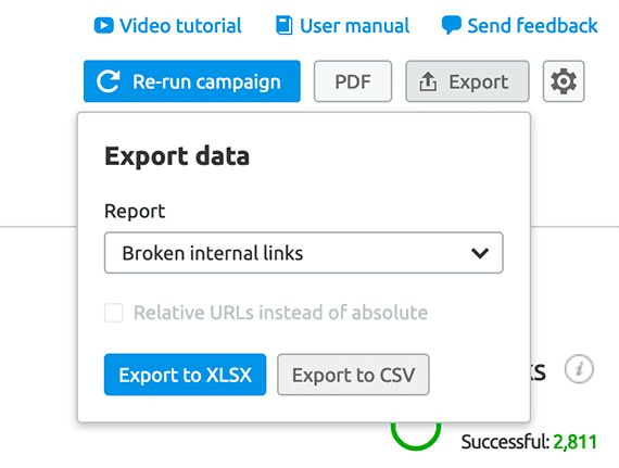 SEMrush allows you to export reports.