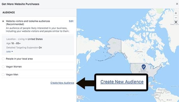 Facebook allows you to create audiences for your ads.