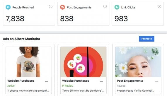 You can monitor your ad's performance from your company's Facebook page too.