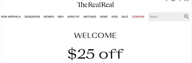 TheRealReal home page