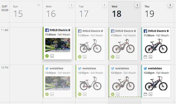It can be helpful to schedule your posts using a tool such as Hootsuite.