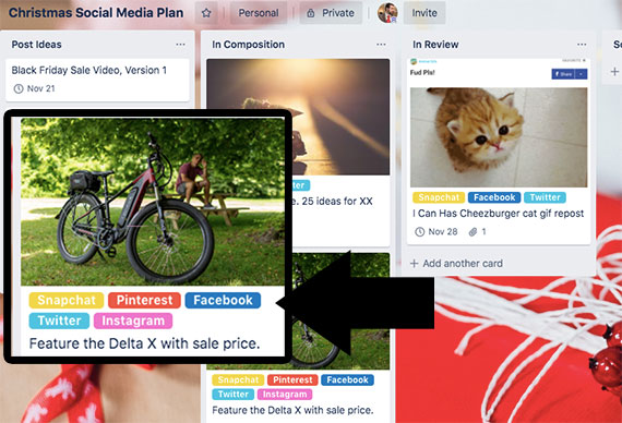 Label or otherwise note where each post should be published.