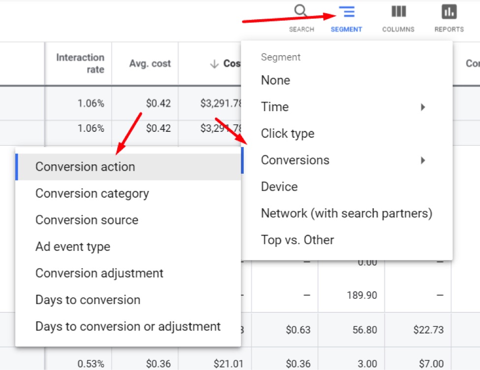 Filter by conversion action in Google Ads if you have multiple actions.