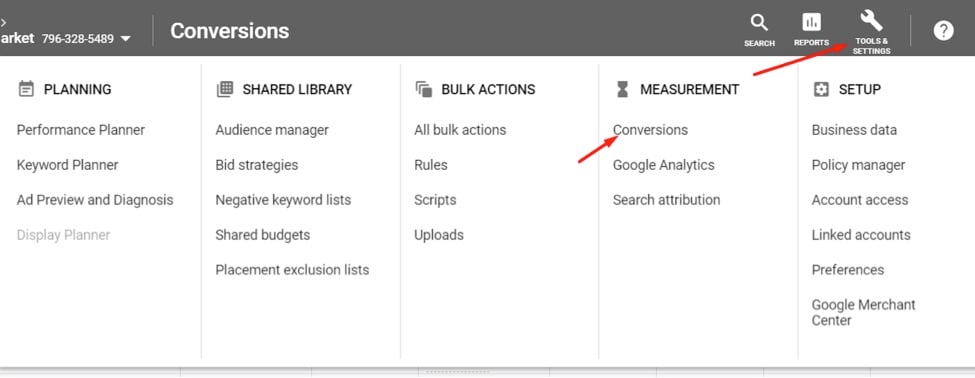 Identify the attribution model set up in Google Ads for conversions that use that conversion pixel at Tools & Settings > Conversions.