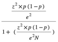 Survey-size formula.